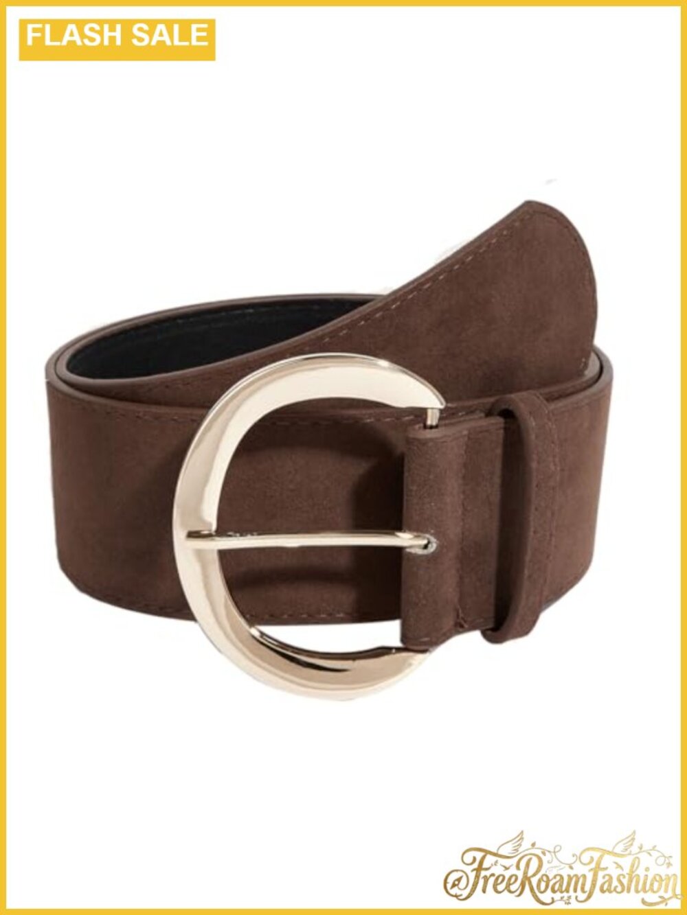 Wide Faux Suede PU Leather Waist Belt Retro Women's Jeans Dress Coat Casual